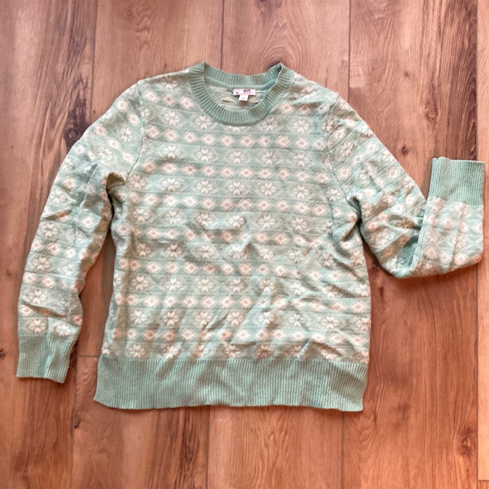 Gap pale green fairisle lambs wool sweater